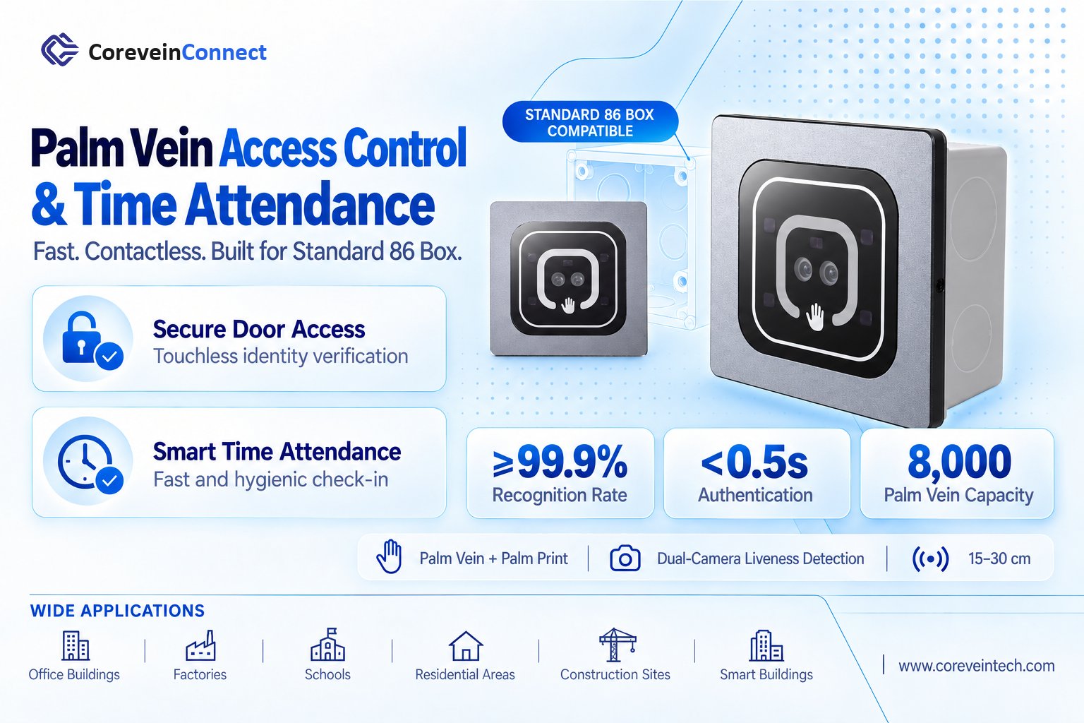 CV-T300 Palm Vein Access Control & Time Attendance